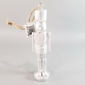 Nordstrom Nutcracker Ornament Silver Tone Resin Toy Soldier Holiday Christmas